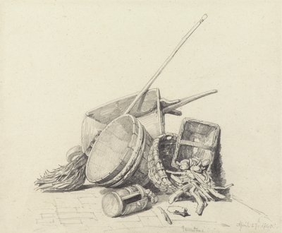 Asetelma kottikärryjen ja korien kanssa, 27. huhtikuuta 1840 tekijältä Henry Harris Lines