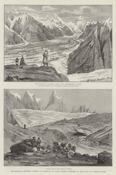 Baltistanin Himalajan vuoristomaisema eli Little Thibet tekijältä Henry Haversham Godwin Austen