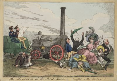 Rautatien ilot - rautateitse kiinni!, n. 1840 (käsinvärinen etsaus) tekijältä Henry Heath