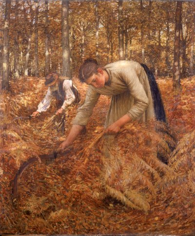 Gathering Bracken, n. 1899 tekijältä Henry Herbert La Thangue