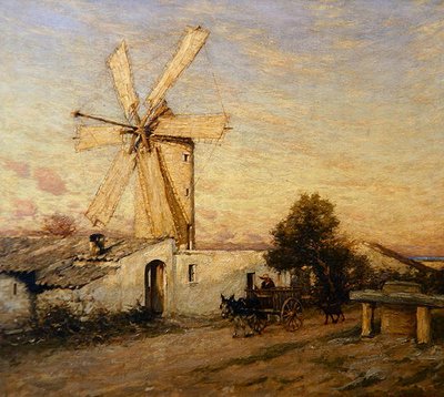 Moonrise Espanjassa, Buger, Mallorca tekijältä Henry Herbert La Thangue