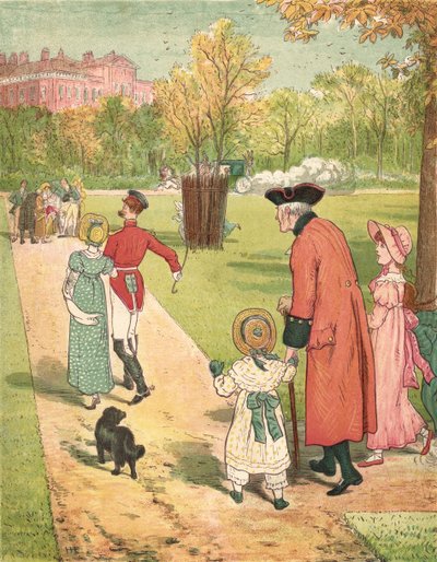 Juoksemassa katsomaan prinsessaa (väri litho) tekijältä Henry Hetherington Emmerson