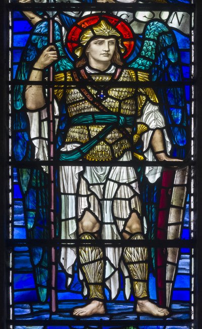Buckland, St Mary, Lowndes & Drury, Henry Holiday, Arkkienkeli St Michael, 1918 tekijältä Henry Holiday