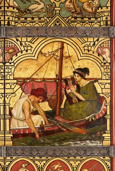 Sappho ja Phaon, yksityiskohta Suuresta kirjahyllystä tekijältä Henry Holiday