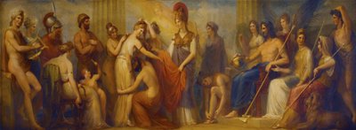"Pandora, jolle kokoontuneet jumalat antoivat kaikki lahjansa...", 1834 (öljy mahonkitaululle) tekijältä Henry Howard