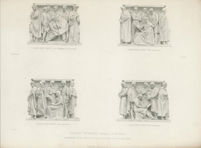 Veistoksia Albert Memorialin korokkeella tekijältä Henry Hugh Armstead