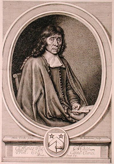 Thomas Mace (1612-1706) muotokuva, kaivertaja William Faithorne (1656-c.1701) (kaiverrus) (kaiverrus) tekijältä Henry I (after) Cooke