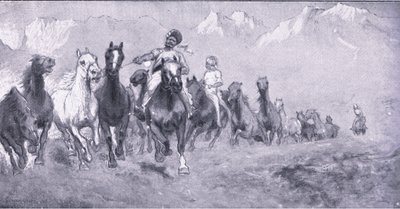 Intialaiset kolistit viemässä ratsuja Stellens boschiin, teoksesta After Pretoria: The Guerilla War, jonka on julkaissut Harmsworth Bros Limited, 1901. tekijältä Henry Inglis Jodrel Sheldon Williams