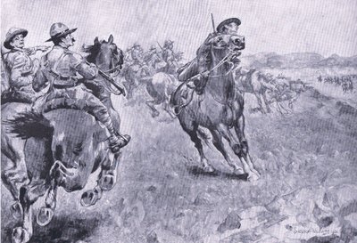 Kilpailu Philips Town Roadin hallinnasta, teoksesta After Pretoria: The Guerilla War, jonka on julkaissut Harmsworth Bros Limited, 1901. tekijältä Henry Inglis Jodrel Sheldon Williams
