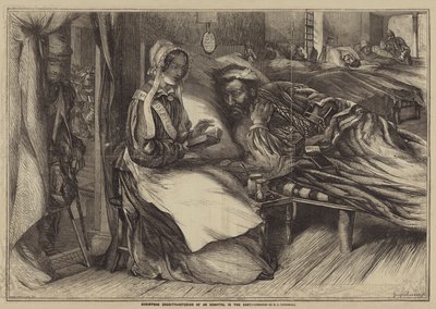Jouluhyväntekeväisyys, sairaalan sisustus idässä tekijältä Henry James Townsend