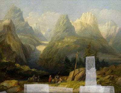 Näkymä Alpeille tekijältä Henry John (attr. to) Boddington