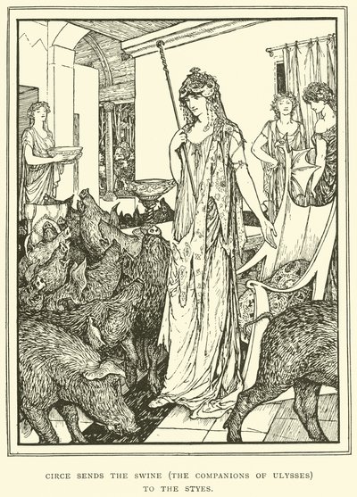 Circe lähettää sian (Odysseuksen seuralaiset) Styesin luo. tekijältä Henry Justice Ford