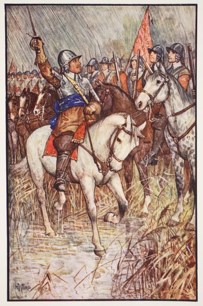 Cromwell ja hänen Ironsides, kuvitus Englannin historiasta, C.R.L. Fletcher ja Rudyard Kipling, 1911 tekijältä Henry Justice Ford