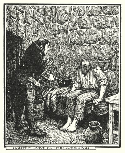 Dantes himoitsee kattilaa (litho) tekijältä Henry Justice Ford