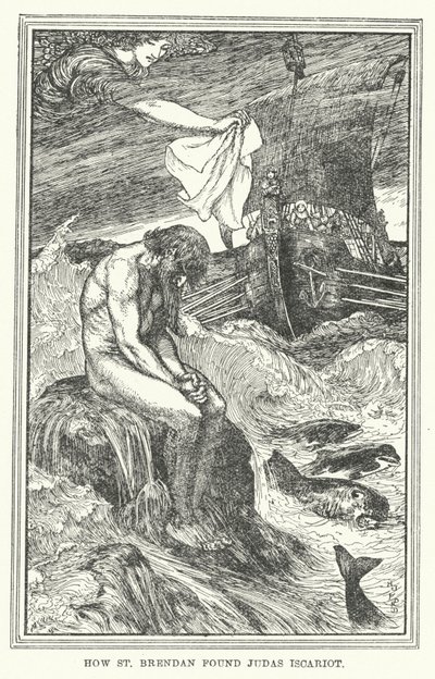 Kuinka St Brendan löysi Juudas Iskariotin (litho) tekijältä Henry Justice Ford