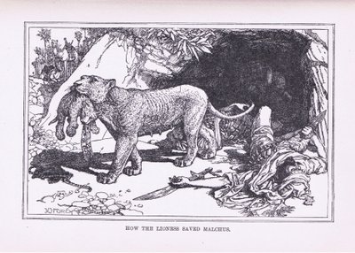 Kuinka leijona pelasti Malcuksen, 1912 tekijältä Henry Justice Ford