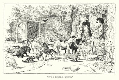 "Se on tavallinen kennel" (kaiverrus) tekijältä Henry Justice Ford