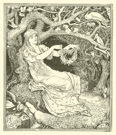 Prinssi Narcissus ja prinsessa Potentilla (kaiverrus) tekijältä Henry Justice Ford