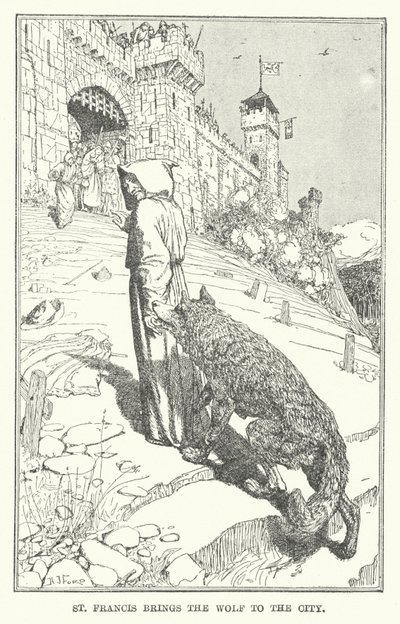 Sant Francesc porta el llop a la ciutat (lito)finès tekijältä Henry Justice Ford