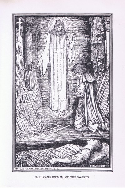 Pyhä Franciscus haaveilee miekoista, 1912 tekijältä Henry Justice Ford