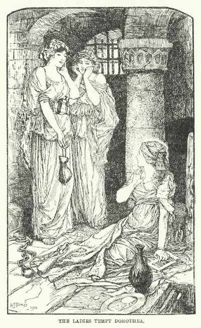 Naiset houkuttelevat Dorotheaa (litho) tekijältä Henry Justice Ford