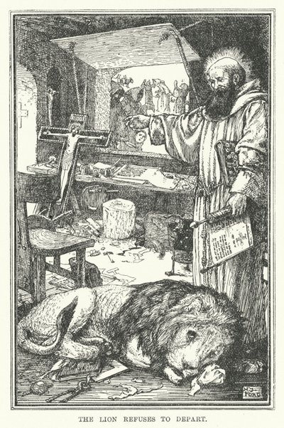 Leijona kieltäytyy lähtemästä (litho) tekijältä Henry Justice Ford