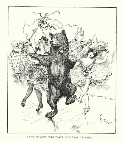 "Menuetti oli Tomin suurin voitto" (kaiverrus) tekijältä Henry Justice Ford