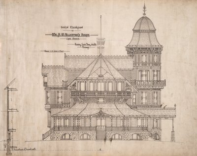 Talo herra S.W. Allerton, Lake Geneve, Wisconsin: South Elevation tekijältä Henry Lord Gay