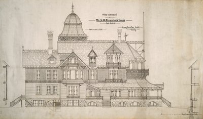 Talo herra S.W. Allerton, Lake Geneve, Wisconsin: West Elevation tekijältä Henry Lord Gay