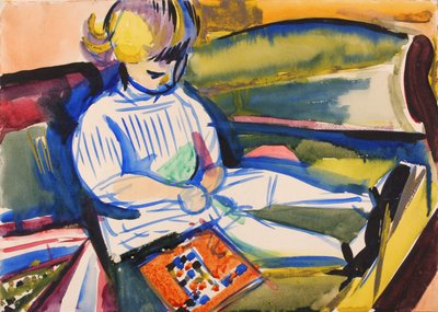 Lapsi sohvalla, n. 1914-1918. tekijältä Henry Lyman Saÿen