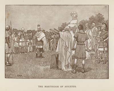 Anicetuksen marttyyrikuolema (litho) tekijältä Henry Marriott (after) Paget