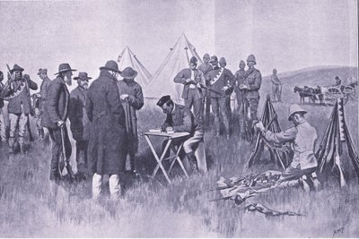Puolueettomuuden valan vannominen, kuvitus elokuvasta After Pretoria: The Guerilla War, 1902 tekijältä Henry Marriott Paget