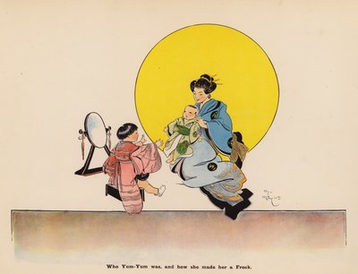 Kuvitus japanilaisen nuken seikkailuihin (värilitografia) tekijältä Henry Mayer