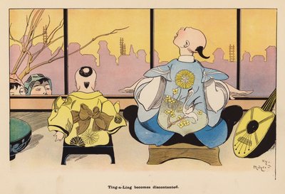 Kuvitus japanilaisen nuken seikkailuihin (värilitografia) tekijältä Henry Mayer