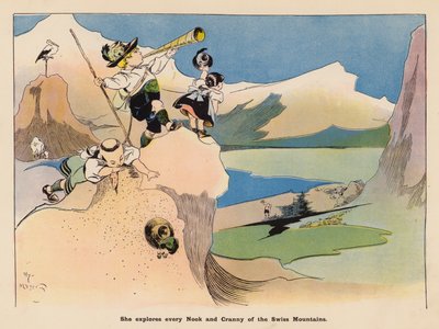 Kuvitus japanilaisen nuken seikkailuihin (värilitografia) tekijältä Henry Mayer