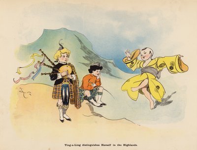 Kuvitus japanilaisen nuken seikkailuihin (värilitografia) tekijältä Henry Mayer