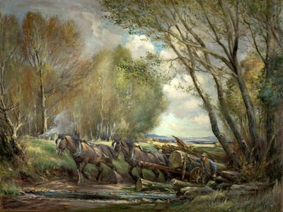 Puutavaran kuljetus, Stirlingshire, Skotlanti tekijältä Henry Morley