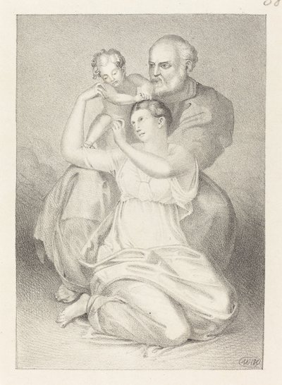 Pyhä perhe, Michelangelolta tekijältä Henry Noel Humphreys after John Flaxman