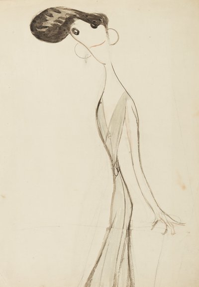 Irene Vanbrugh, tutkimus sarjaan Musiikkisalin näyttämön tähdet, noin 1908 (wc paperille). tekijältä Henry Ospovat