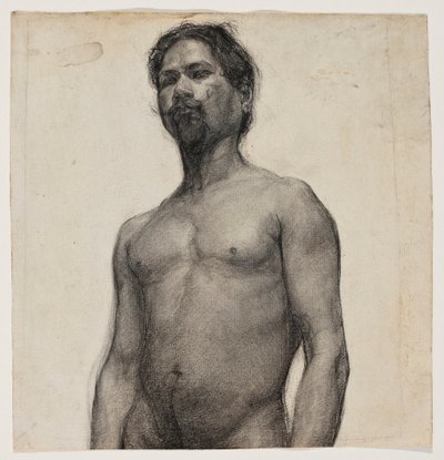 Tutkimus mustasta miehestä. n.1891 (hiili ja pastelli kermapaperille) tekijältä Henry Ossawa Tanner