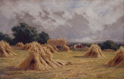 Viljapelto Harlowissa, Essexissä (öljy kankaalle) tekijältä Henry Parker