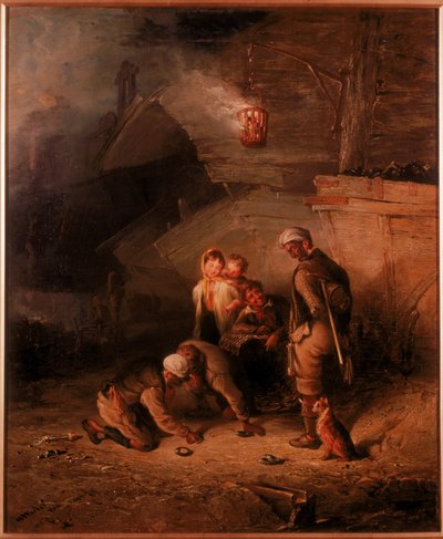 Pitmen Playing Quoits (öljy kankaalle) tekijältä Henry Perlee Parker