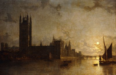 Westminster Abbey, Parlamenttitalo ja Westminster Bridgen rakentaminen, 1859 tekijältä Henry Pether