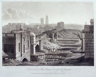 London Bridge vanha, Lontoo, 1832 tekijältä Henry Pyall