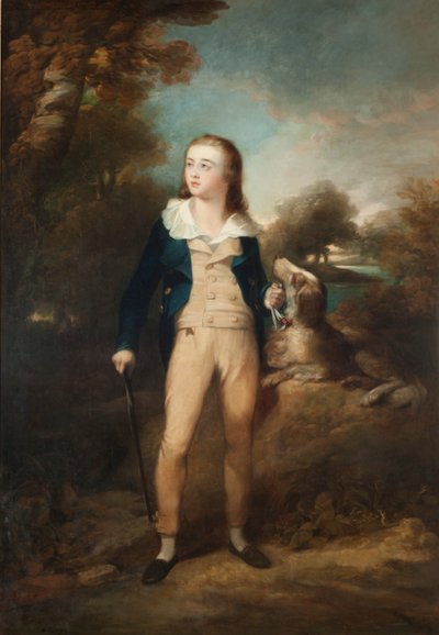 Mestari Cathcart ja koira, noin 1810 (öljy kankaalle). tekijältä Henry Raeburn