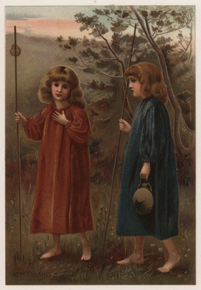 Kultainen ranta (väri litho) tekijältä Henry Ryland