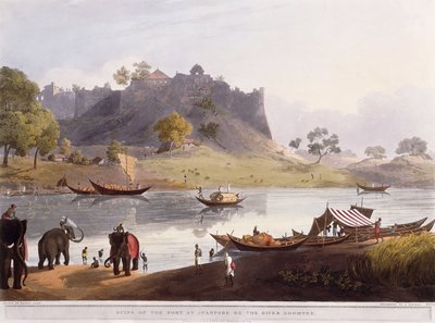 Juanporen sataman rauniot Goomtee-joella, 1824 tekijältä Henry Salt