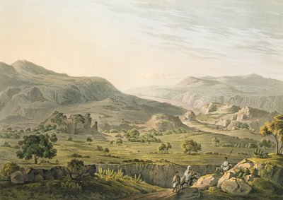 Atbaran sola Abessiniassa, Daniel Havellin (1785-1826) kaiverrus 1809 (akvatintta). tekijältä Henry Salt