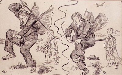 Turhautuminen golfkentällä, kuvitus "Graphic"-lehdestä, pubi. noin 1870 (litho) tekijältä Henry Sandercock
