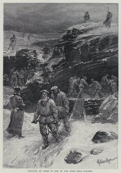 Tuomitut töissä yhdessä Kara-kullansijoittajista (litho) tekijältä Henry Sandham